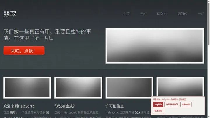 归零科技Halcyonic 品牌网站 HTML 网站制作案例预览
